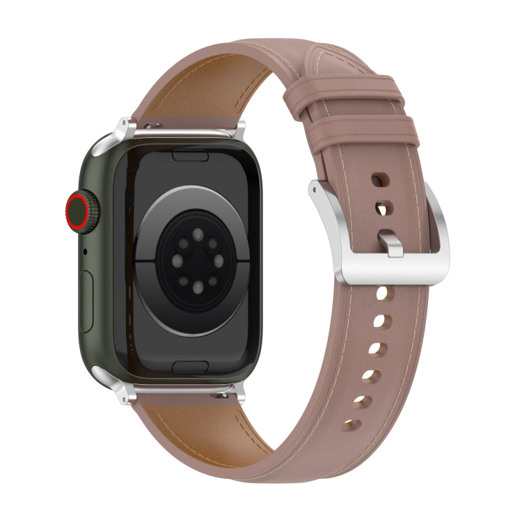 Top Layer Cowhide Sewing Watch Strap For Apple Watch Series, 7 41mm / 6&SE&5&4 40mm / 3&2&1 38mm 20mm, 7 45mm / 6&SE&5&4 44mm / 3&2&1 42mm 22mm, 7 41mm / 6&SE&5&4 40mm / 3&2&1 38mm 22mm, 7 45mm / 6&SE&5&4 44mm / 3&2&1 42mm 20mm