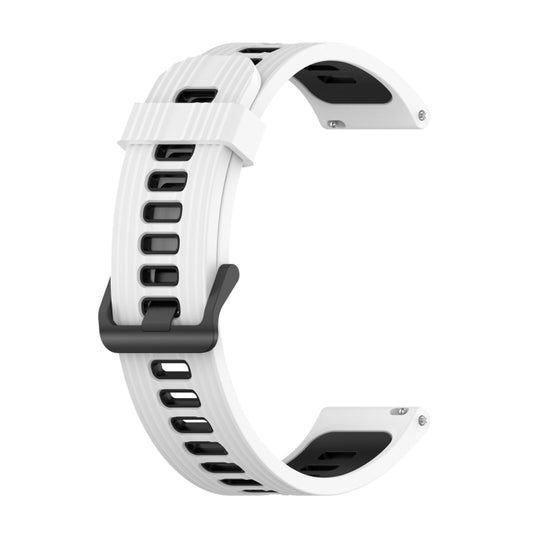 20mm Vertical Pattern Two-Color Silicone Watch Band, For Samsung Galaxy Watch3 41mm, For Samsung Galaxy Watch Active 2 40mm, For Samsung Galaxy Watch Active 2 44mm, For Samsung Galaxy Watch Active 40mm