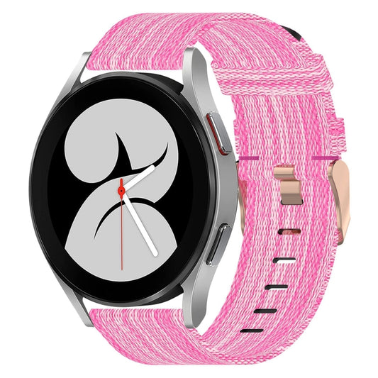 20mm Nylon Woven Watch Band, For Samsung Galaxy Watch 4 40mm, For Samsung Galaxy Watch 4 44mm, For Samsung  Galaxy Watch 4 Classic 42mm, For Samsung  Galaxy Watch 4 Classic 46mm, For Samsung Galaxy Watch 3 41mm, For Samsung Galaxy Watch Active 2 40mm
