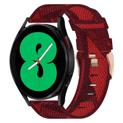 20mm Nylon Woven Watch Band, For Samsung Galaxy Watch 4 40mm, For Samsung Galaxy Watch 4 44mm, For Samsung  Galaxy Watch 4 Classic 42mm, For Samsung  Galaxy Watch 4 Classic 46mm, For Samsung Galaxy Watch 3 41mm, For Samsung Galaxy Watch Active 2 40mm