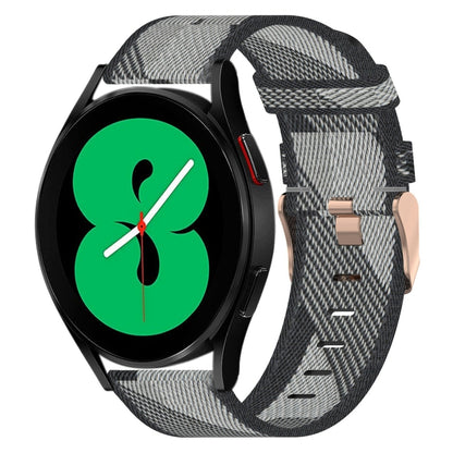20mm Nylon Woven Watch Band, For Samsung Galaxy Watch 4 40mm, For Samsung Galaxy Watch 4 44mm, For Samsung  Galaxy Watch 4 Classic 42mm, For Samsung  Galaxy Watch 4 Classic 46mm, For Samsung Galaxy Watch 3 41mm, For Samsung Galaxy Watch Active 2 40mm