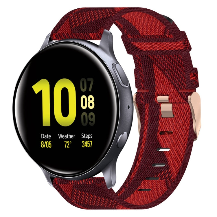 20mm Nylon Woven Watch Band, For Samsung Galaxy Watch 4 40mm, For Samsung Galaxy Watch 4 44mm, For Samsung  Galaxy Watch 4 Classic 42mm, For Samsung  Galaxy Watch 4 Classic 46mm, For Samsung Galaxy Watch 3 41mm, For Samsung Galaxy Watch Active 2 40mm