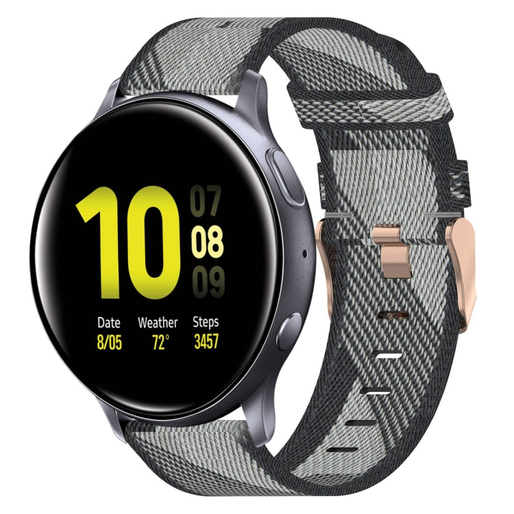 20mm Nylon Woven Watch Band, For Samsung Galaxy Watch 4 40mm, For Samsung Galaxy Watch 4 44mm, For Samsung  Galaxy Watch 4 Classic 42mm, For Samsung  Galaxy Watch 4 Classic 46mm, For Samsung Galaxy Watch 3 41mm, For Samsung Galaxy Watch Active 2 40mm