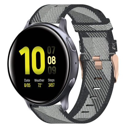 20mm Nylon Woven Watch Band, For Samsung Galaxy Watch 4 40mm, For Samsung Galaxy Watch 4 44mm, For Samsung  Galaxy Watch 4 Classic 42mm, For Samsung  Galaxy Watch 4 Classic 46mm, For Samsung Galaxy Watch 3 41mm, For Samsung Galaxy Watch Active 2 40mm