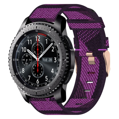 22mm Nylon Woven Watch Band, For Samsung Galaxy Watch3 45mm, For Samsung Galaxy Watch 46mm, For Samsung Gear S3 Classic, For Samsung Gear S3 Frontier