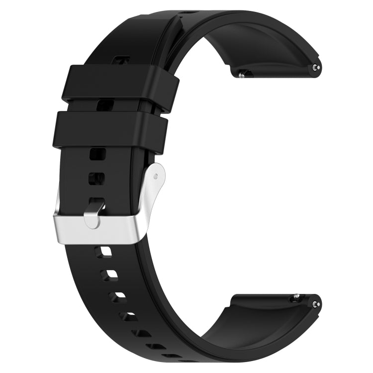 Protruding Head Silicone Strap Silver Buckle, For Samsung Galaxy Watch3 45mm 22mm, For Samsung Galaxy Gear S3 Classic 22mm, For Samsung Galaxy Gear S3 Frontier 22mm, For Samsung Galaxy Watch Heart-S 20mm