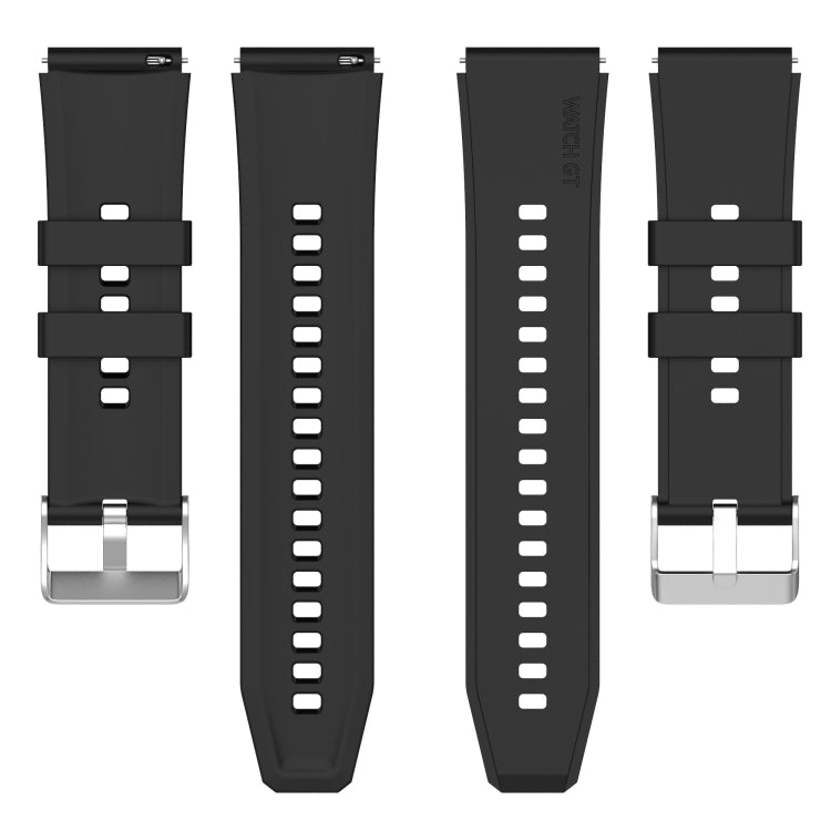 Protruding Head Silicone Strap Silver Buckle, For Samsung Galaxy Watch3 45mm 22mm, For Samsung Galaxy Gear S3 Classic 22mm, For Samsung Galaxy Gear S3 Frontier 22mm, For Samsung Galaxy Watch Heart-S 20mm