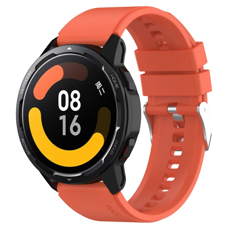 Protruding Head Silicone Strap Silver Buckle, For Samsung Galaxy Watch3 45mm 22mm, For Samsung Galaxy Gear S3 Classic 22mm, For Samsung Galaxy Gear S3 Frontier 22mm, For Samsung Galaxy Watch Heart-S 20mm