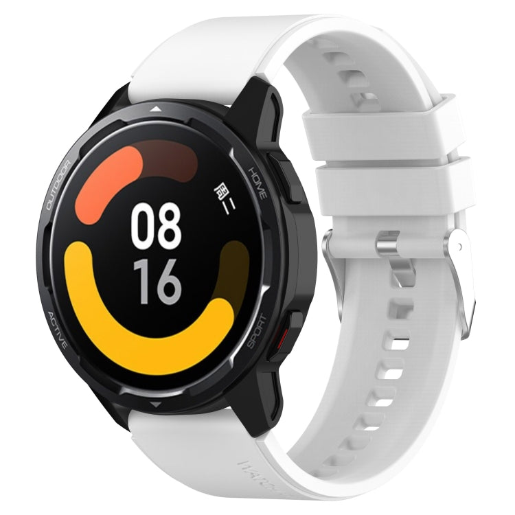 Protruding Head Silicone Strap Silver Buckle, For Samsung Galaxy Watch3 45mm 22mm, For Samsung Galaxy Gear S3 Classic 22mm, For Samsung Galaxy Gear S3 Frontier 22mm, For Samsung Galaxy Watch Heart-S 20mm