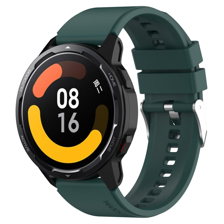 Protruding Head Silicone Strap Silver Buckle, For Samsung Galaxy Watch3 45mm 22mm, For Samsung Galaxy Gear S3 Classic 22mm, For Samsung Galaxy Gear S3 Frontier 22mm, For Samsung Galaxy Watch Heart-S 20mm