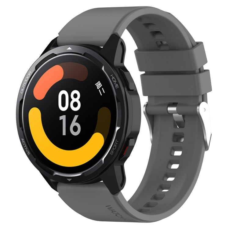 Protruding Head Silicone Strap Silver Buckle, For Samsung Galaxy Watch Heart-L 20mm, For Samsung Galaxy Watch4 40mm/44mm 20mm, For Samsung Galaxy Watch4 Classic 42mm/46mm 20mm, For Samsung Galaxy Watch3 41mm 20mm