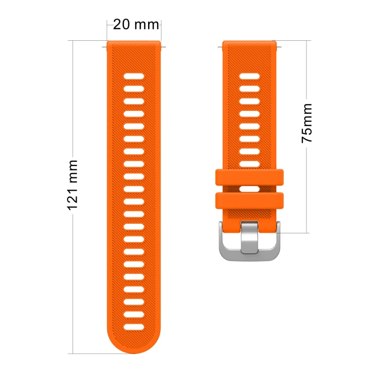 20mm Silicone Twill Watch Band, For Samsung Galaxy Watch 4 40mm, For Samsung Galaxy Watch 4 44mm, For Samsung  Galaxy Watch 4 Classic 42mm, For Samsung  Galaxy Watch 4 Classic 46mm