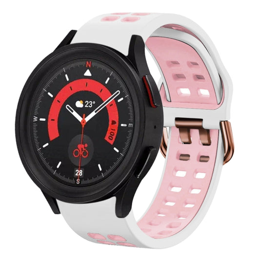 20mm Breathable Two-Color Silicone Watch Band, For Samsung Galaxy Watch 5  40mm, For Samsung Galaxy Watch 5  44mm
