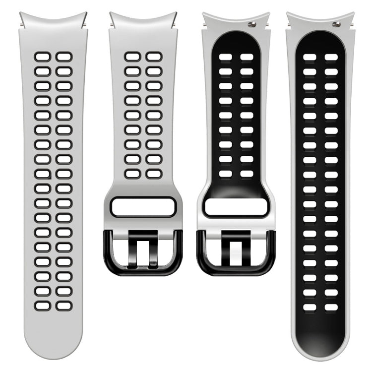 20mm Breathable Two-Color Silicone Watch Band, For Samsung Galaxy Watch 5 Pro  45mm, For Samsung Galaxy Watch 4 40mm