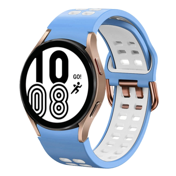 20mm Breathable Two-Color Silicone Watch Band, For Samsung Galaxy Watch 5 Pro  45mm, For Samsung Galaxy Watch 4 40mm