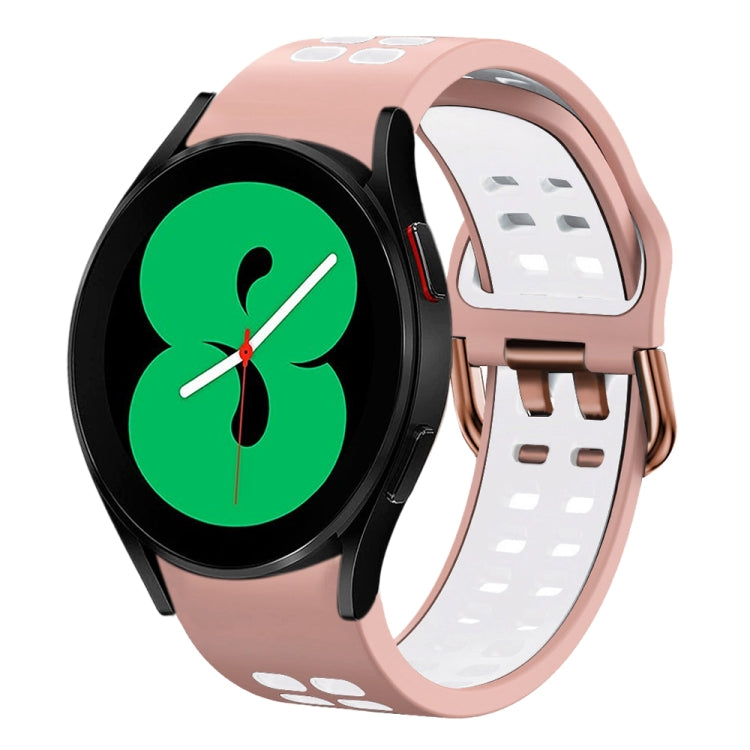 20mm Breathable Two-Color Silicone Watch Band, For Samsung Galaxy Watch 4 44mm, For Samsung Galaxy Watch 4 Classic 46mm