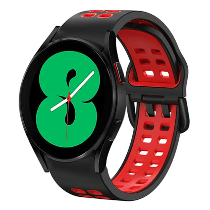 20mm Breathable Two-Color Silicone Watch Band, For Samsung Galaxy Watch 4 44mm, For Samsung Galaxy Watch 4 Classic 46mm