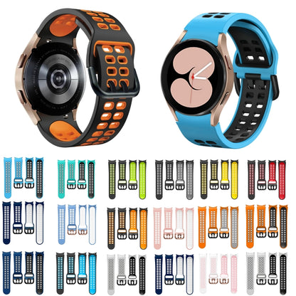 20mm Breathable Two-Color Silicone Watch Band, For Samsung Galaxy Watch 4 44mm, For Samsung Galaxy Watch 4 Classic 46mm