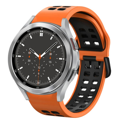20mm Breathable Two-Color Silicone Watch Band, For Samsung Galaxy Watch 4 44mm, For Samsung Galaxy Watch 4 Classic 46mm
