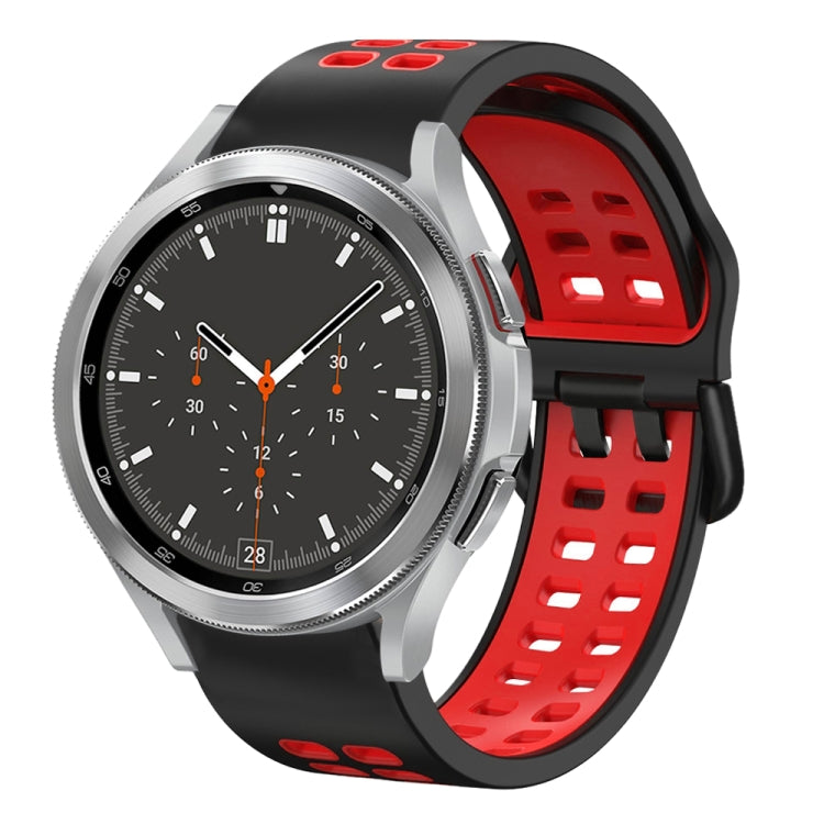 20mm Breathable Two-Color Silicone Watch Band, For Samsung Galaxy Watch 4 44mm, For Samsung Galaxy Watch 4 Classic 46mm