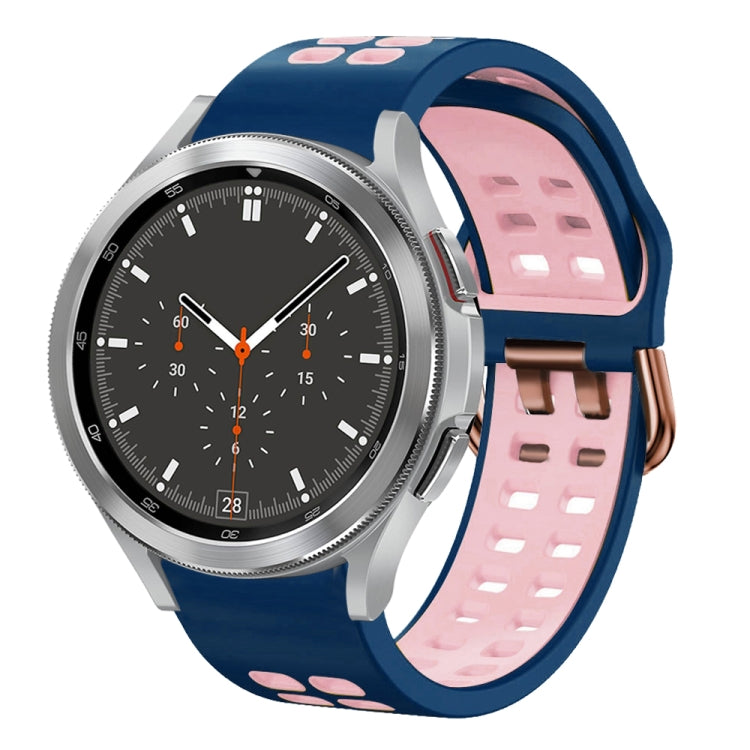 20mm Breathable Two-Color Silicone Watch Band, For Samsung Galaxy Watch 4 44mm, For Samsung Galaxy Watch 4 Classic 46mm