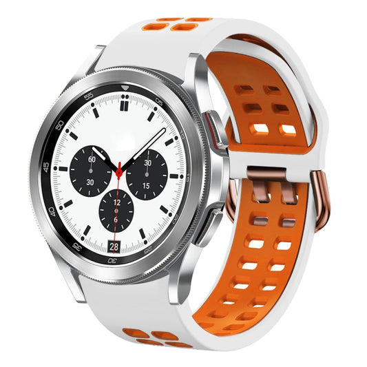 20mm Breathable Two-Color Silicone Watch Band, For Samsung Galaxy Watch 4 Classic 42mm, For Galaxy Watch Active 2