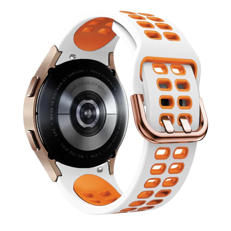 20mm Breathable Two-Color Silicone Watch Band, For Samsung Galaxy Watch 4 Classic 42mm, For Galaxy Watch Active 2