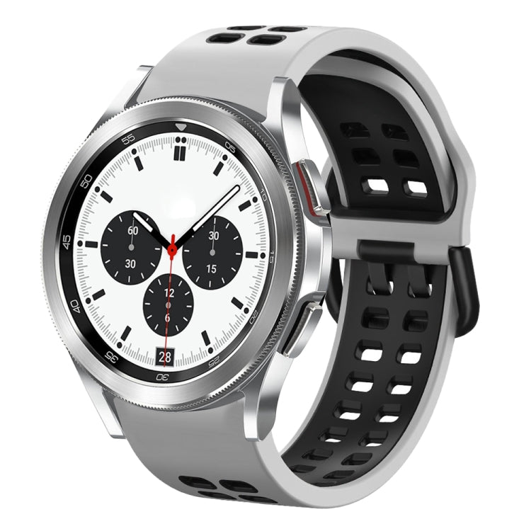 20mm Breathable Two-Color Silicone Watch Band, For Samsung Galaxy Watch 4 Classic 42mm, For Galaxy Watch Active 2