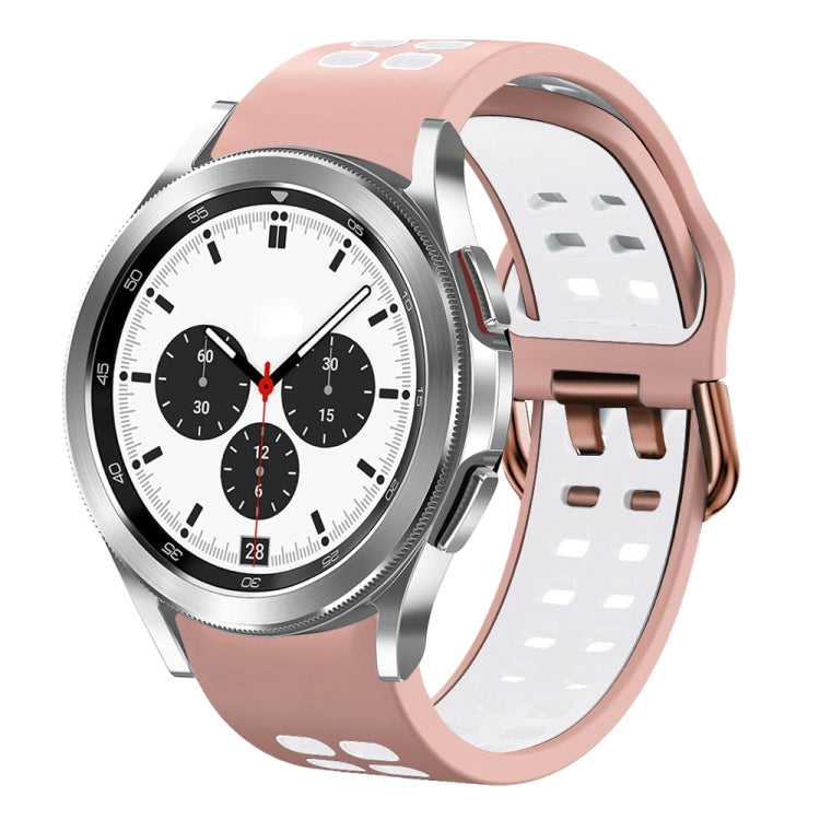 20mm Breathable Two-Color Silicone Watch Band, For Samsung Galaxy Watch 4 Classic 42mm, For Galaxy Watch Active 2