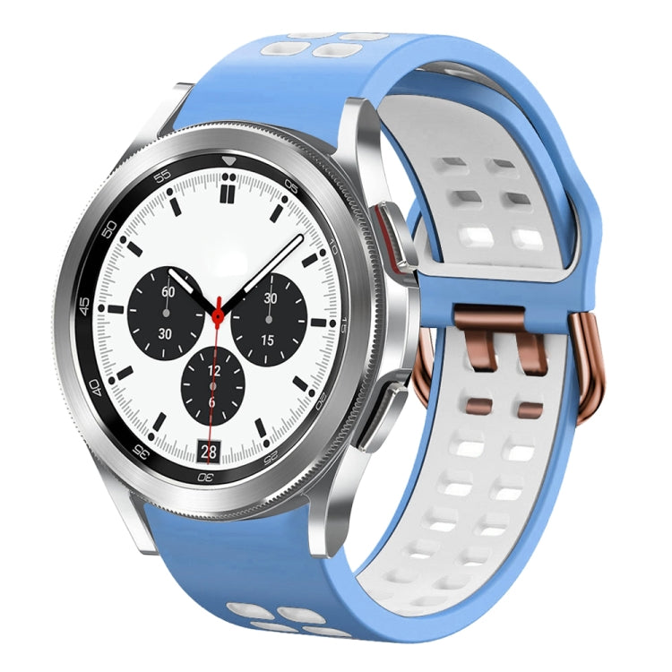 20mm Breathable Two-Color Silicone Watch Band, For Samsung Galaxy Watch 4 Classic 42mm, For Galaxy Watch Active 2