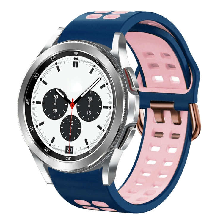 20mm Breathable Two-Color Silicone Watch Band, For Samsung Galaxy Watch 4 Classic 42mm, For Galaxy Watch Active 2