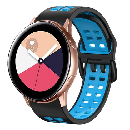 20mm Breathable Two-Color Silicone Watch Band, For Samsung Galaxy Watch 4 Classic 42mm, For Galaxy Watch Active 2