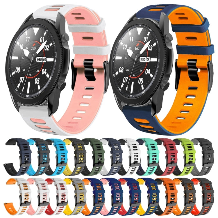 20mm Two-Color Silicone Watch Band, For Samsung Galaxy Watch 5 Pro  45mm, For Samsung Galaxy Watch 4 40mm