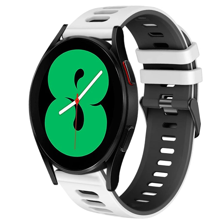 20mm Two-Color Silicone Watch Band, For Samsung Galaxy Watch 4 44mm, For Samsung Galaxy Watch 4 Classic 46mm