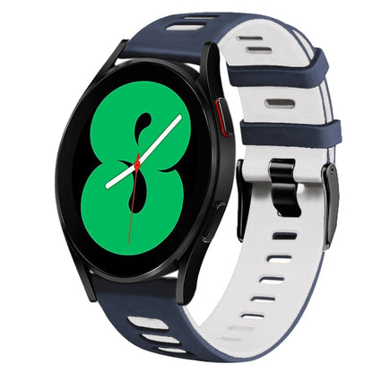 20mm Two-Color Silicone Watch Band, For Samsung Galaxy Watch 4 44mm, For Samsung Galaxy Watch 4 Classic 46mm