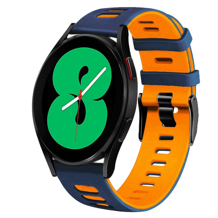 20mm Two-Color Silicone Watch Band, For Samsung Galaxy Watch 4 44mm, For Samsung Galaxy Watch 4 Classic 46mm