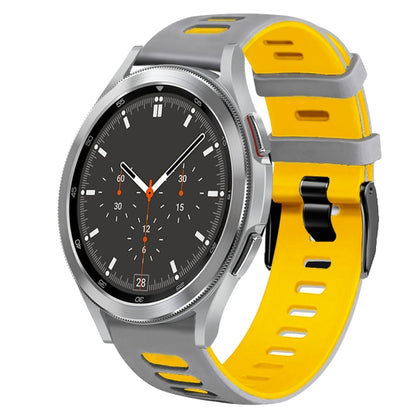 20mm Two-Color Silicone Watch Band, For Samsung Galaxy Watch 4 44mm, For Samsung Galaxy Watch 4 Classic 46mm