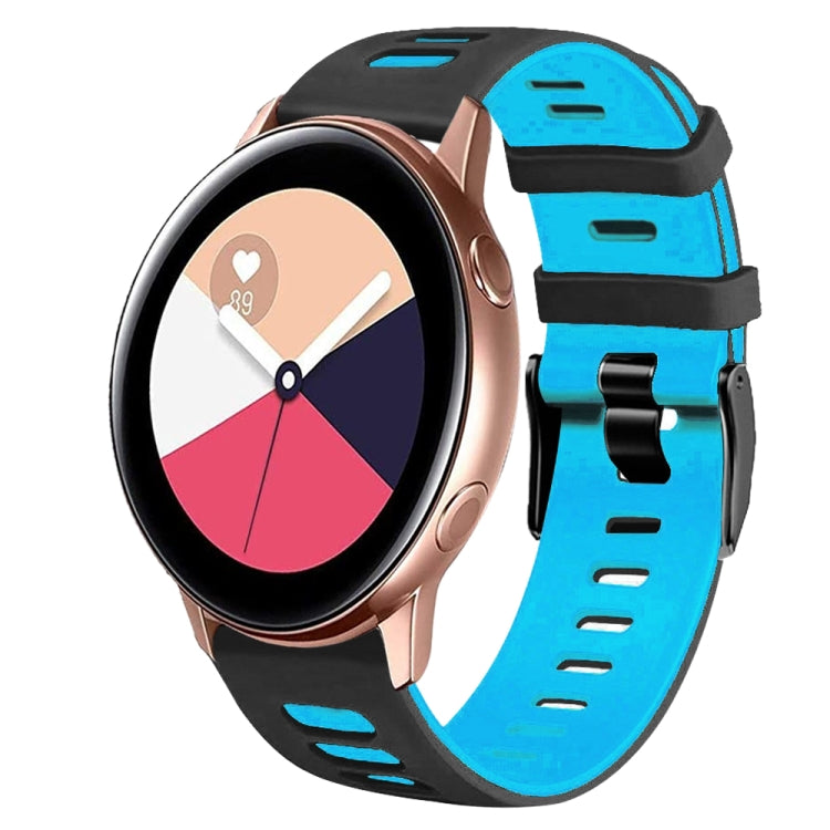20mm Two-Color Silicone Watch Band, For Samsung Galaxy Watch 4 Classic 42mm, For Samsung Galaxy Watch Active 2