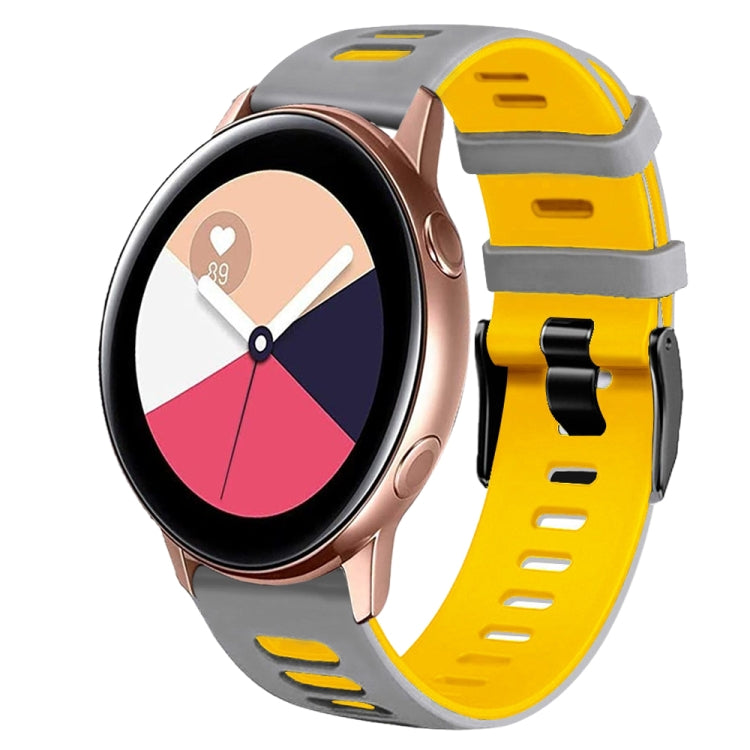 20mm Two-Color Silicone Watch Band, For Samsung Galaxy Watch 4 Classic 42mm, For Samsung Galaxy Watch Active 2