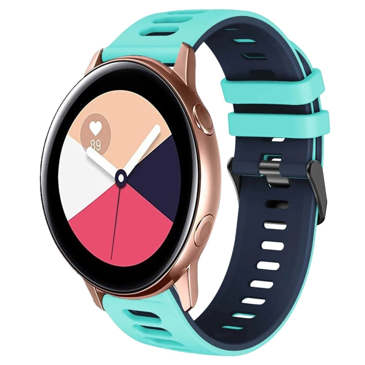 20mm Two-Color Silicone Watch Band, For Samsung Galaxy Watch 4 Classic 42mm, For Samsung Galaxy Watch Active 2