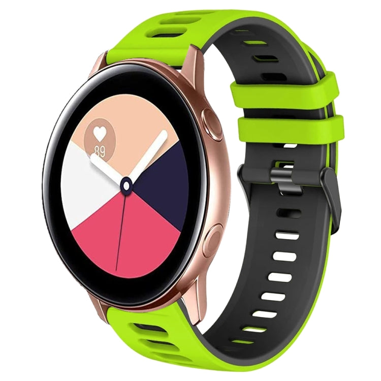 20mm Two-Color Silicone Watch Band, For Samsung Galaxy Watch 4 Classic 42mm, For Samsung Galaxy Watch Active 2