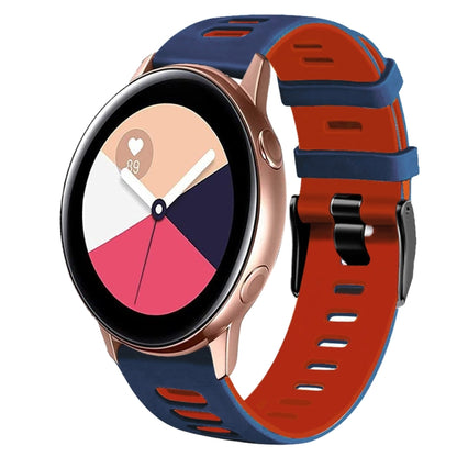 20mm Two-Color Silicone Watch Band, For Samsung Galaxy Watch 4 Classic 42mm, For Samsung Galaxy Watch Active 2