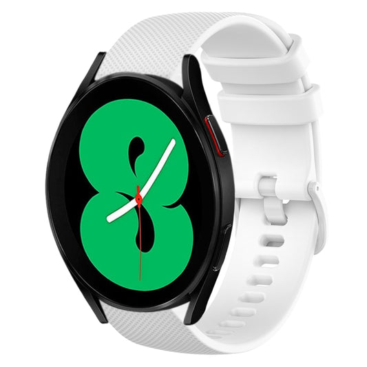 20mm Plaid Solid Color Silicone Watch Band, For Samsung Galaxy Watch4 44mm, For Samsung Galaxy Watch4 Classic 46mm, For Samsung Galaxy Watch4 Classic 42mm, For Samsung Galaxy Watch Active 2