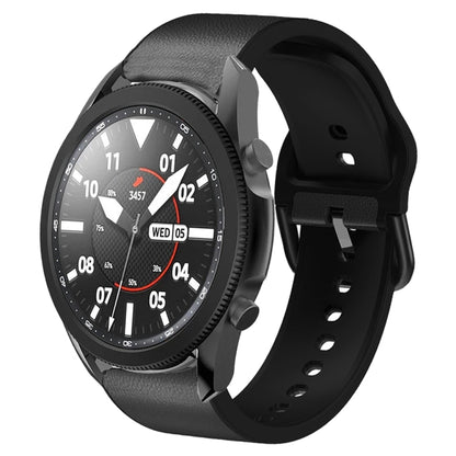 20mm Silicone Adhesive Leather Watch Band, For Samsung Galaxy Watch 5 40mm, For Samsung Galaxy Watch 5 44mm, For Samsung Galaxy Watch 5 Pro 45mm, For Samsung Galaxy Watch 4 40mm, For Samsung Galaxy Watch 4 44mm