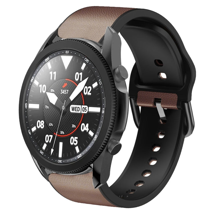 20mm Silicone Adhesive Leather Watch Band, For Samsung Galaxy Watch 5 40mm, For Samsung Galaxy Watch 5 44mm, For Samsung Galaxy Watch 5 Pro 45mm, For Samsung Galaxy Watch 4 40mm, For Samsung Galaxy Watch 4 44mm