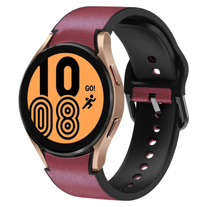 20mm Silicone Adhesive Leather Watch Band, For Samsung Galaxy Watch 5 40mm, For Samsung Galaxy Watch 5 44mm, For Samsung Galaxy Watch 5 Pro 45mm, For Samsung Galaxy Watch 4 40mm, For Samsung Galaxy Watch 4 44mm