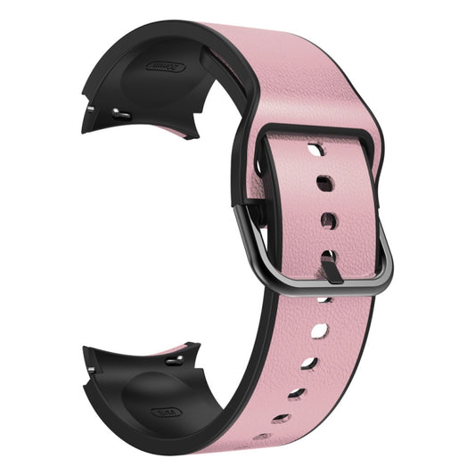 20mm Silicone Adhesive Leather Watch Band, For Samsung Galaxy Watch 4 Classic 46mm, For Samsung Galaxy Watch 4 Classic 42mm, For Samsung Galaxy Watch Active 2