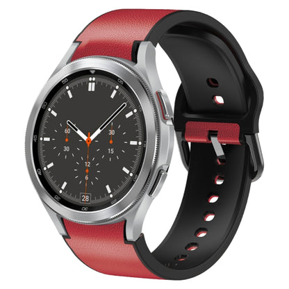 20mm Silicone Adhesive Leather Watch Band, For Samsung Galaxy Watch 4 Classic 46mm, For Samsung Galaxy Watch 4 Classic 42mm, For Samsung Galaxy Watch Active 2