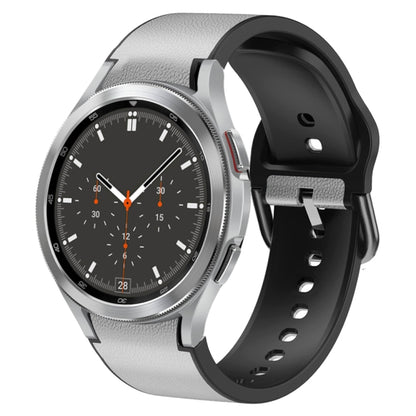 20mm Silicone Adhesive Leather Watch Band, For Samsung Galaxy Watch 4 Classic 46mm, For Samsung Galaxy Watch 4 Classic 42mm, For Samsung Galaxy Watch Active 2