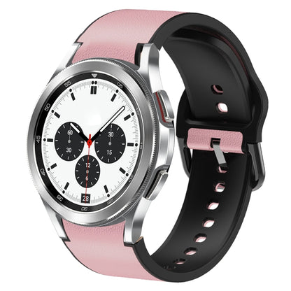 20mm Silicone Adhesive Leather Watch Band, For Samsung Galaxy Watch 4 Classic 46mm, For Samsung Galaxy Watch 4 Classic 42mm, For Samsung Galaxy Watch Active 2
